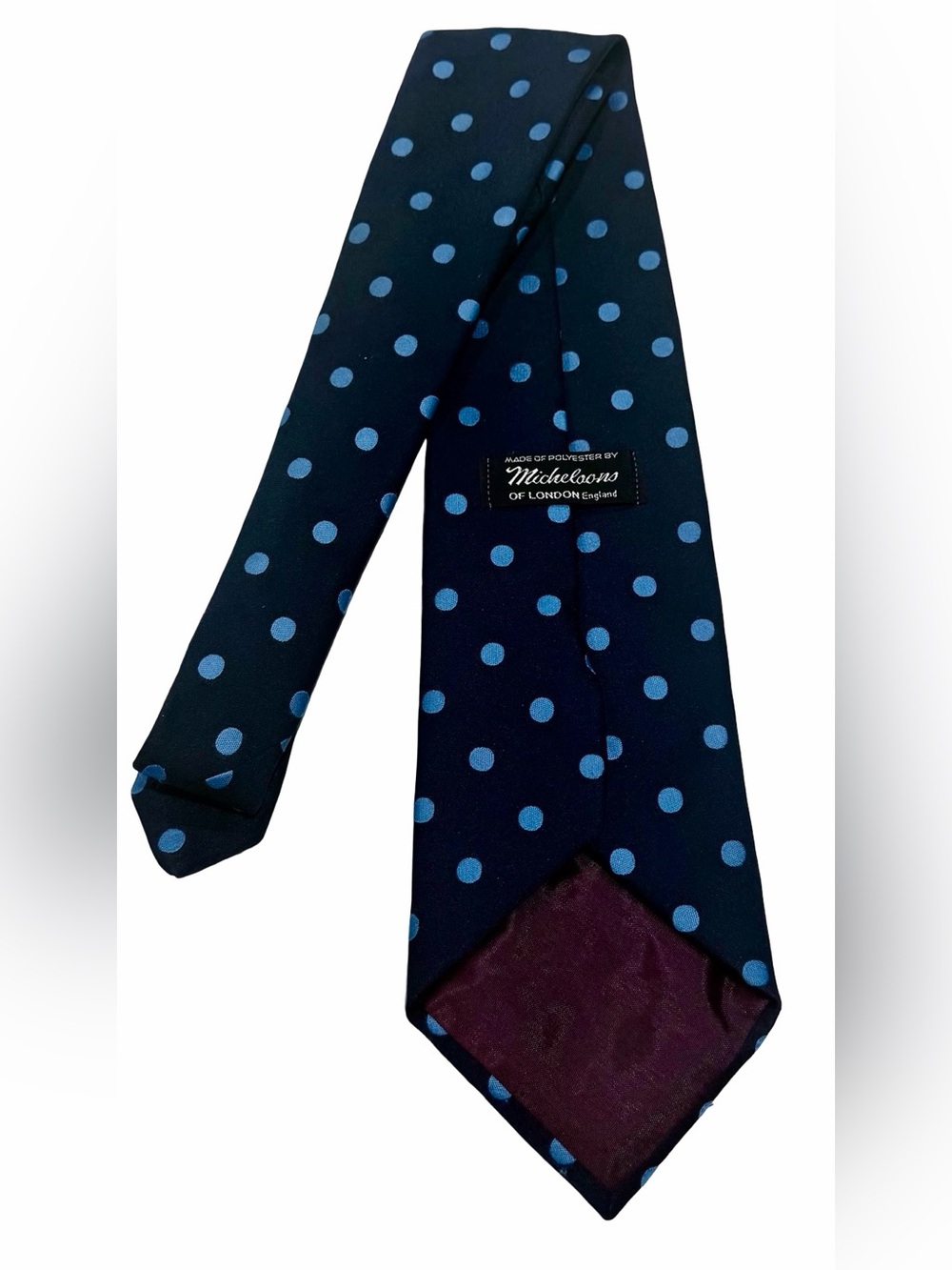 Michelsons of London Navy Blue Polka Dot Necktie Mens Classic Tie